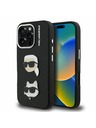 Karl Lagerfeld Karl Lagerfeld Grained PU K&CH Heads Zadní Kryt pro iPhone 16 Pro Black