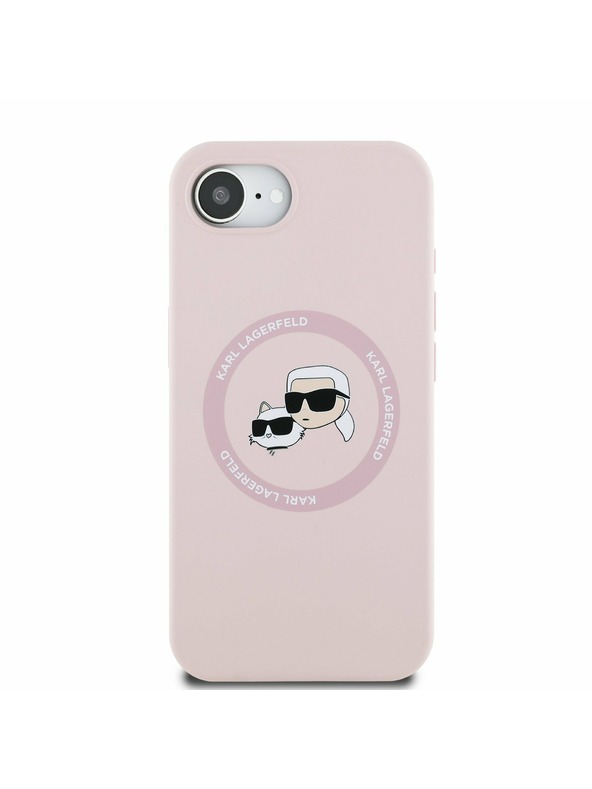 Karl Lagerfeld Karl Lagerfeld Liquid Silicone K&CH Heads MagSafe Zadní Kryt pro iPhone 16e Pink