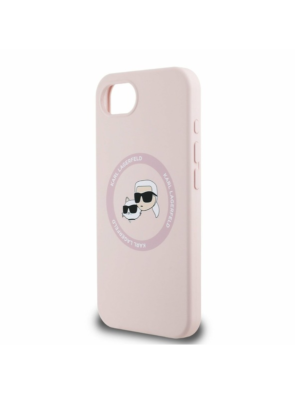 Karl Lagerfeld Karl Lagerfeld Liquid Silicone K&CH Heads MagSafe Zadní Kryt pro iPhone 16e Pink