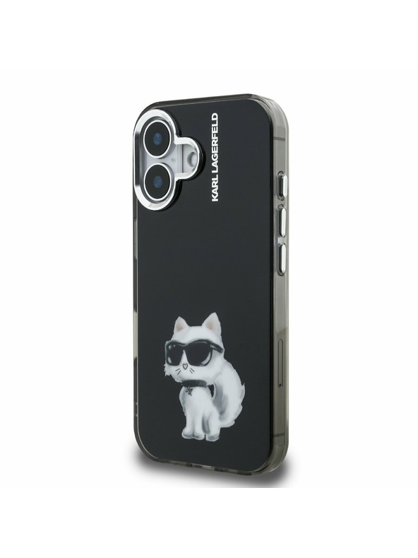 Karl Lagerfeld Karl Lagerfeld IML Aquarelle Choupette Zadní Kryt pro iPhone 16 Black