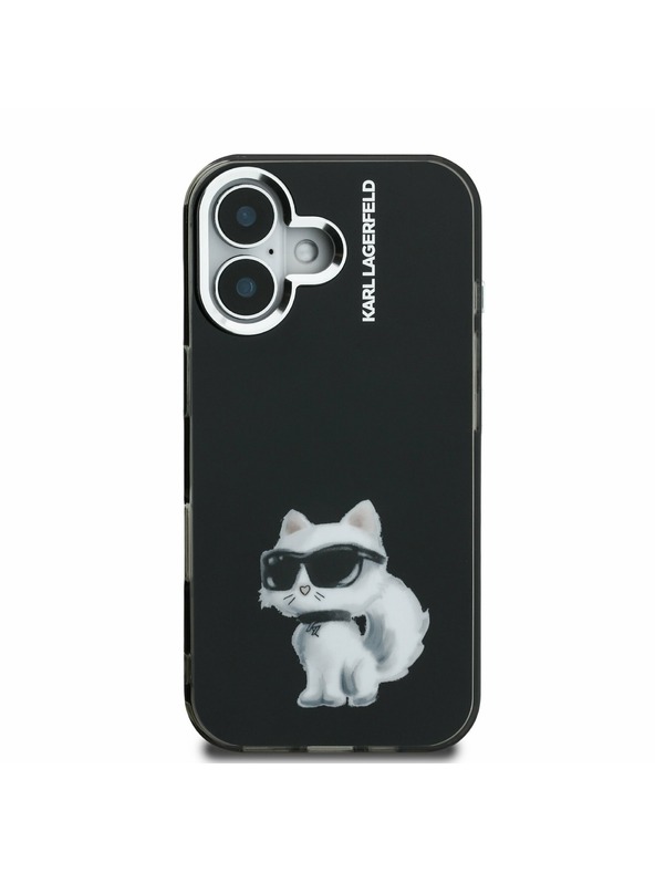 Karl Lagerfeld Karl Lagerfeld IML Aquarelle Choupette Zadní Kryt pro iPhone 16 Black