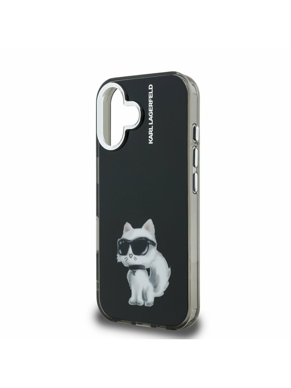 Karl Lagerfeld Karl Lagerfeld IML Aquarelle Choupette Zadní Kryt pro iPhone 16 Black