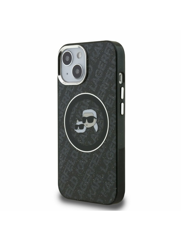 Karl Lagerfeld Karl Lagerfeld IML K&CH Heads Repeated Logo MagSafe Zadní Kryt pro iPhone 15 Black