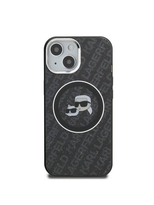 Karl Lagerfeld Karl Lagerfeld IML K&CH Heads Repeated Logo MagSafe Zadní Kryt pro iPhone 15 Black