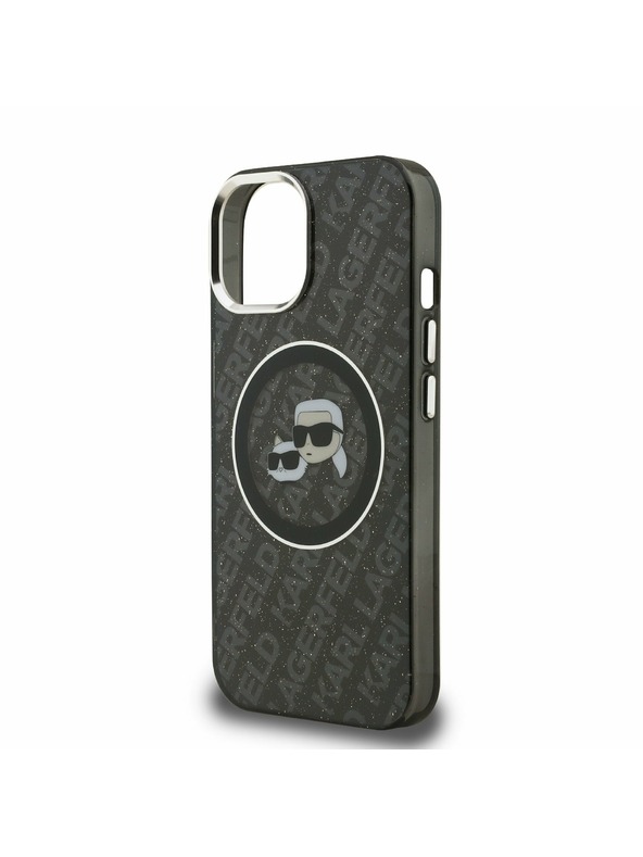 Karl Lagerfeld Karl Lagerfeld IML K&CH Heads Repeated Logo MagSafe Zadní Kryt pro iPhone 15 Black