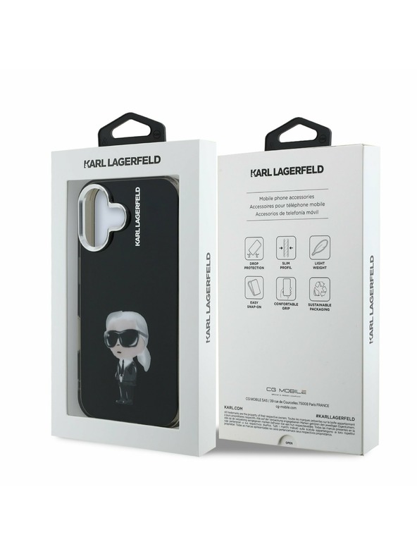 Karl Lagerfeld Karl Lagerfeld IML Aquarelle Karl Zadní Kryt pro iPhone 16 Black