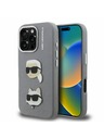 Karl Lagerfeld Karl Lagerfeld Grained PU K&CH Heads Zadní Kryt pro iPhone 16 Pro Grey