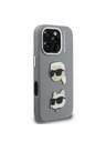 Karl Lagerfeld Karl Lagerfeld Grained PU K&CH Heads Zadní Kryt pro iPhone 16 Pro Grey