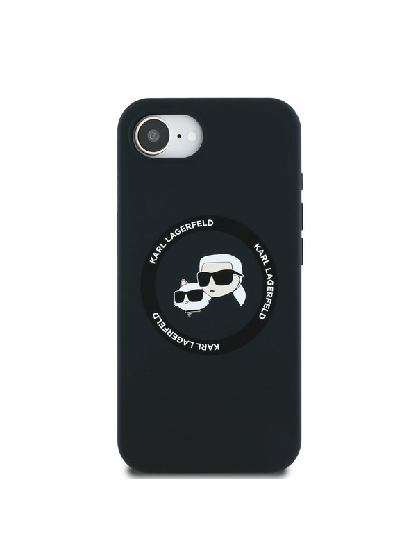 Karl Lagerfeld Karl Lagerfeld Liquid Silicone K&CH Heads MagSafe Zadní Kryt pro iPhone 16e Black