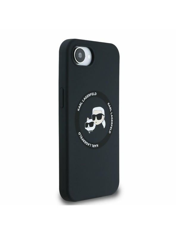 Karl Lagerfeld Karl Lagerfeld Liquid Silicone K&CH Heads MagSafe Zadní Kryt pro iPhone 16e Black