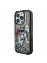 Karl Lagerfeld Karl Lagerfeld Liquid Glitter Scattered Choupette Zadní Kryt pro iPhone 16 Pro Max Black