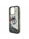 Karl Lagerfeld Karl Lagerfeld Liquid Glitter Scattered Choupette Zadní Kryt pro iPhone 16 Pro Max Black