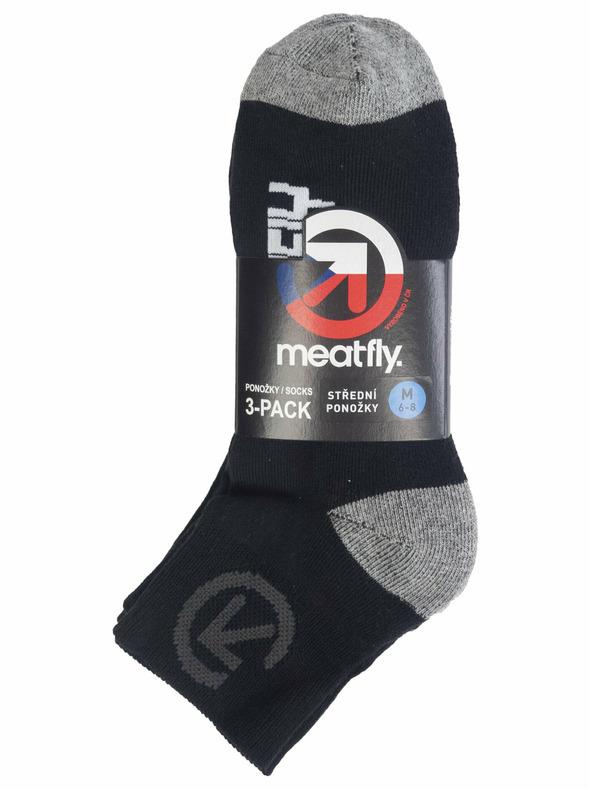 Meatfly Meatfly ponožky Middle Triple pack Bike Black | Černá | Velikost