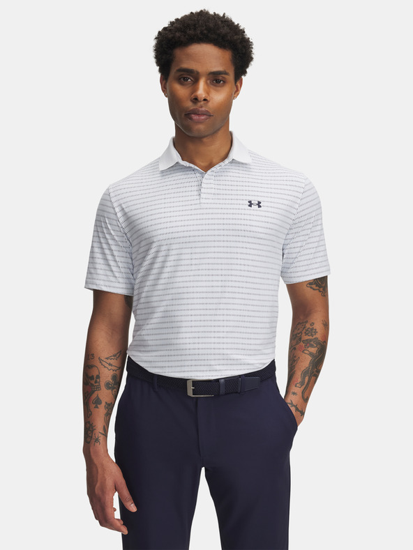 Under Armour Pánské tričko Under Armour UA Drive Chill Printed Polo-WHT