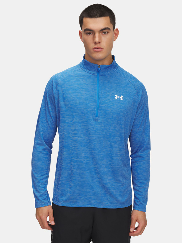 Under Armour Pánské tričko Under Armour UA Tech Textured 1/2 Zip-BLU