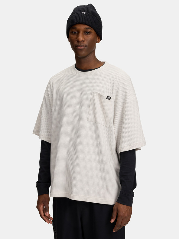 Under Armour Pánské tričko Under Armour UA Rival Waffle Crew-WHT