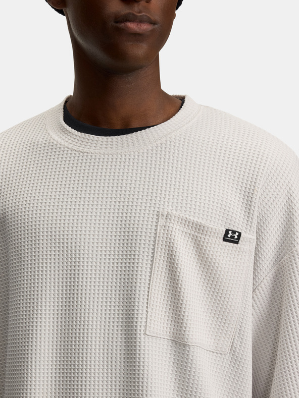 Under Armour Pánské tričko Under Armour UA Rival Waffle Crew-WHT