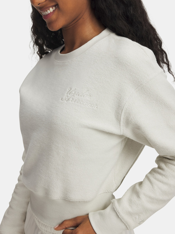 Under Armour Dámská mikina Under Armour Icon Terry Varsity Crew-WHT