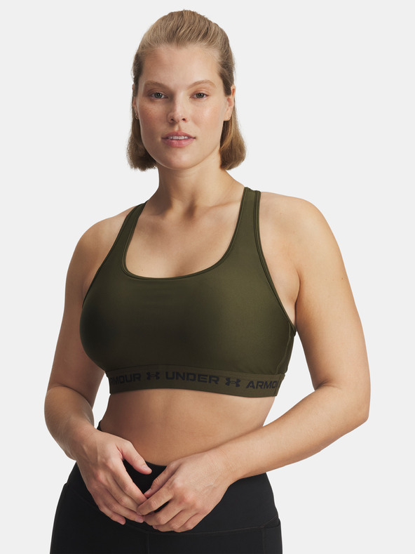 Under Armour Dámská podprsenka Under Armour Crossback Mid Bra-GRN