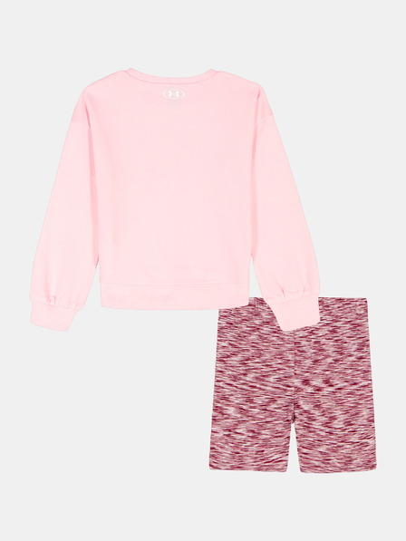 Under Armour Dívčí set Under Armour UA CREWNECK BIKE SHORT SET