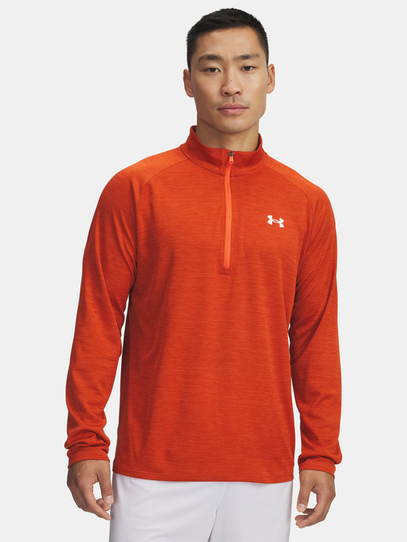 Under Armour Pánské tričko Under Armour UA Tech Textured 1/2 Zip-ORG
