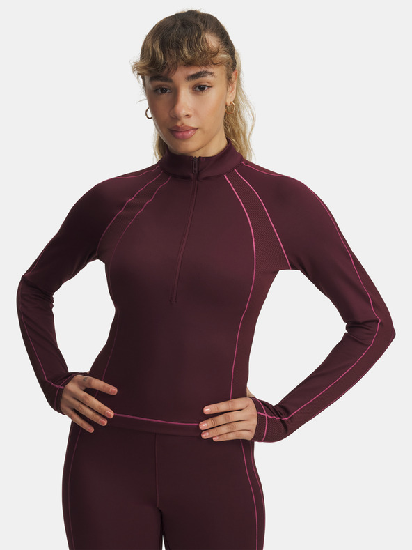 Under Armour Dámské tričko Under Armour UA ColdGear Textured 1/2 Zip-RED