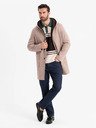 Ombre Clothing Pánský melanžový dlouhý kabát s kapucí Ombre Clothing
