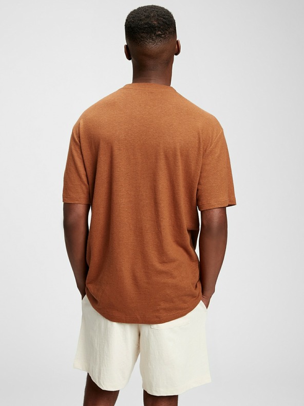 GAP Lněné tričko s krátkým rukávem GAP