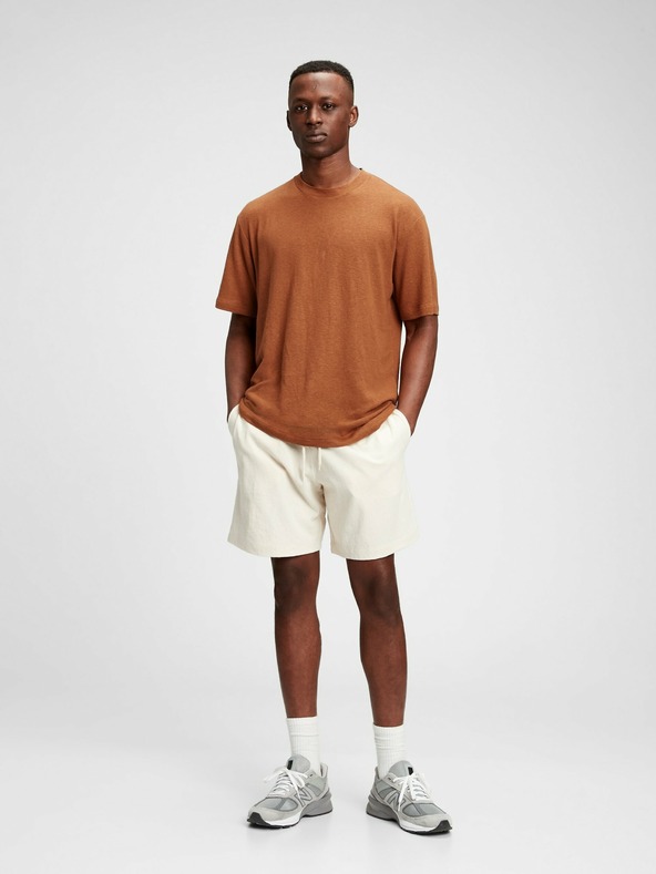 GAP Lněné tričko s krátkým rukávem GAP