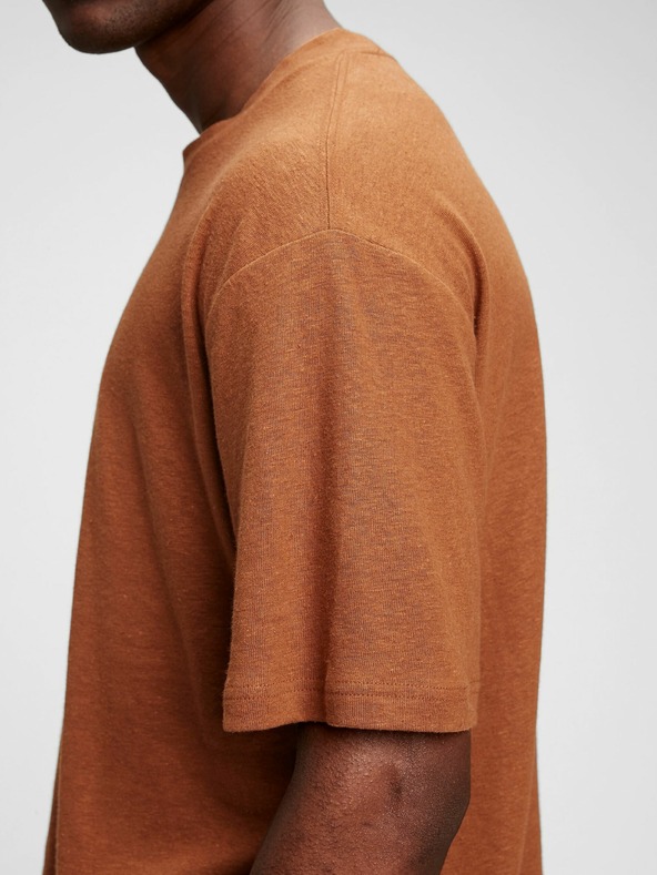 GAP Lněné tričko s krátkým rukávem GAP