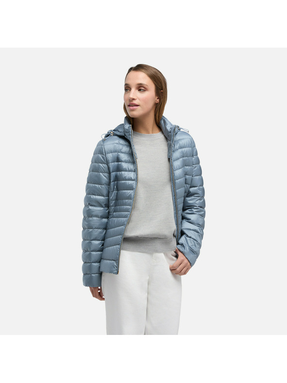 Geox Světle modré dámské péřové bundy Geox Jaysen