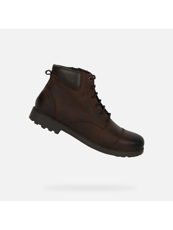 Geox Tmavě hnědá pánská kotníková obuv Geox Rhadalf