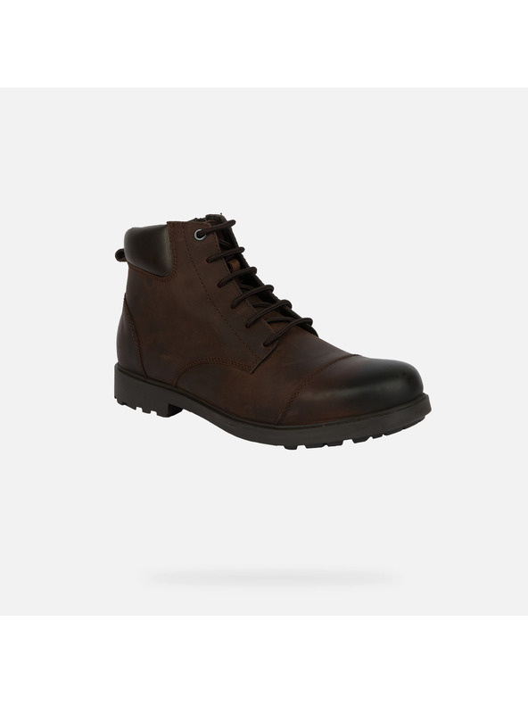 Geox Tmavě hnědá pánská kotníková obuv Geox Rhadalf