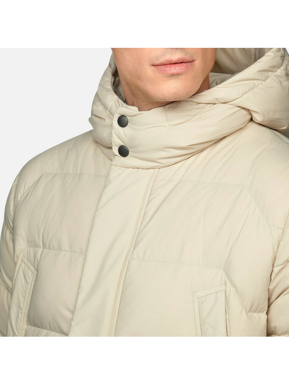 Geox Béžová pánská péřová bunda Geox Elver