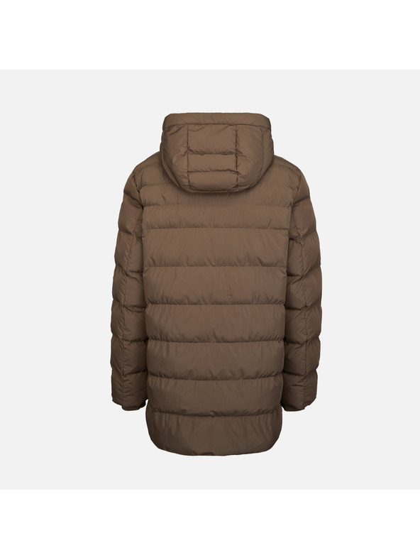 Geox Hnědá pánská péřová bunda Geox Leitan
