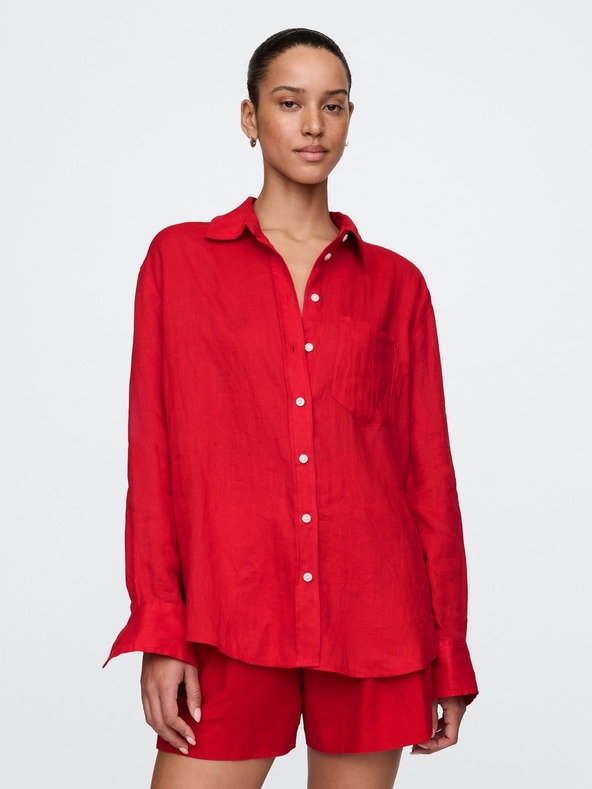 GAP Lněná oversize košile Big Shirt GAP