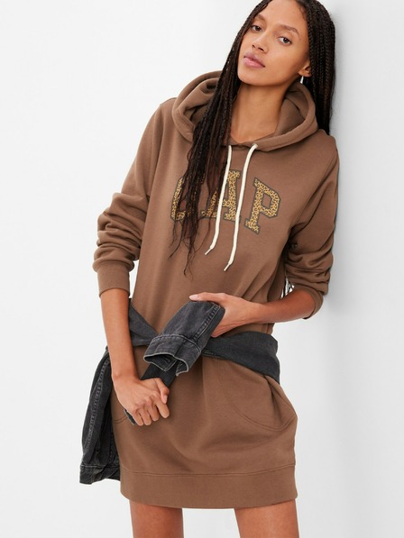 GAP Mikinové šaty s logem leopard GAP