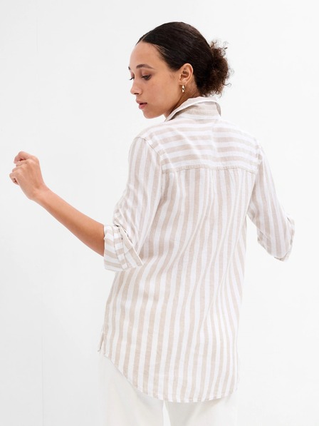 GAP Lněná pruhovaná košile GAP