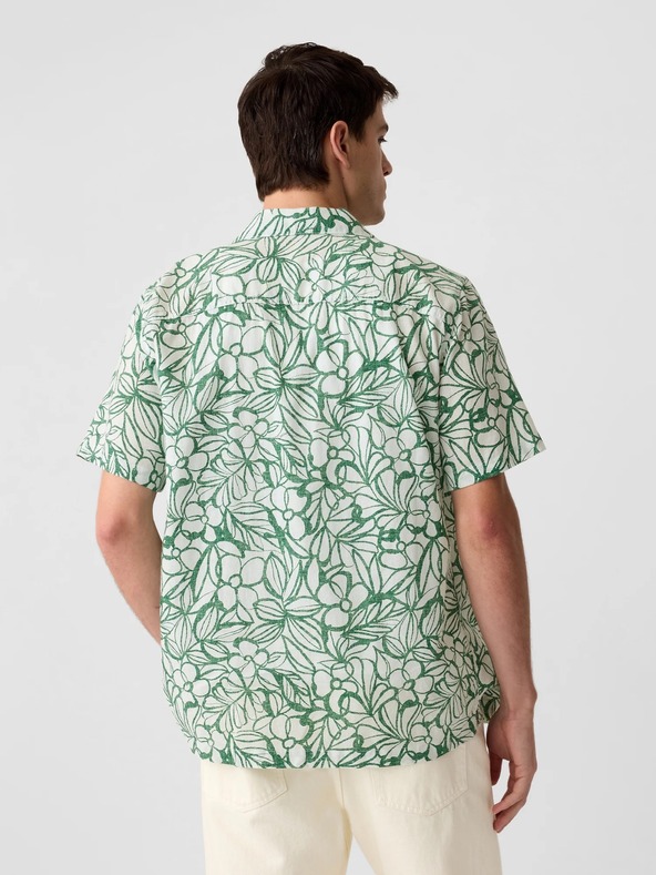 GAP Lněná košile s krátkým rukávem GAP