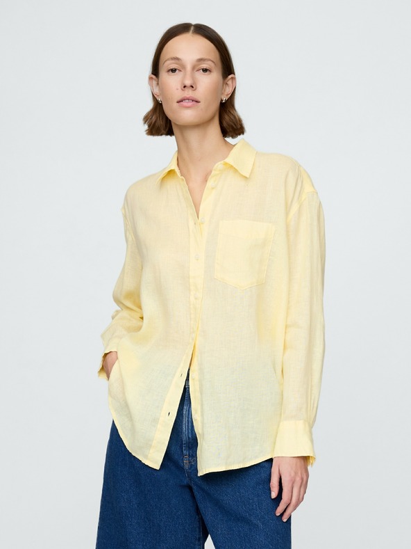 GAP Lněná oversize košile Big Shirt GAP