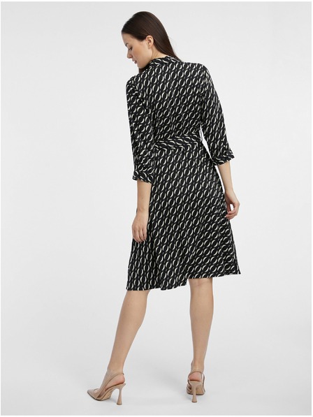 Orsay Černé dámské vzorované košilové šaty ORSAY