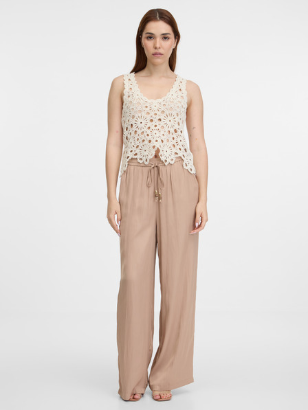 Orsay Béžové dámské široké kalhoty ORSAY