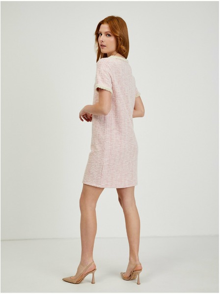 Orsay Světle růžové dámské tvídové šaty ORSAY