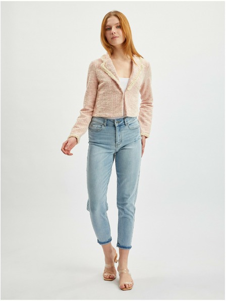 Orsay Světle růžové dámské tvídové sako ORSAY