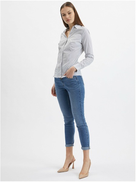 Orsay Modro-bílá dámská pruhovaná košile ORSAY