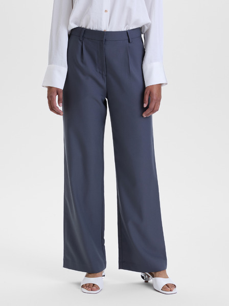 Orsay Tmavě šedé široké dámské kalhoty ORSAY