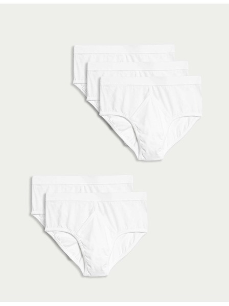 Marks & Spencer Sada pěti pánských slipů v bílé barvě Marks & Spencer