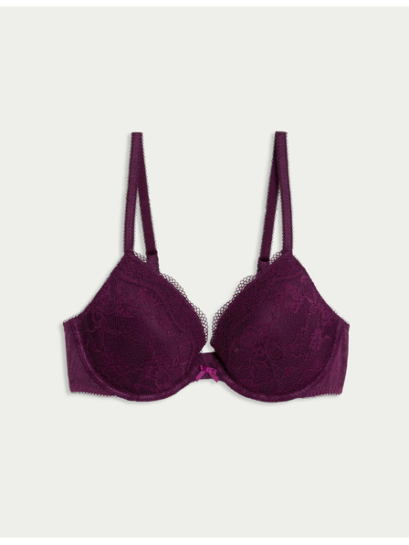 Marks & Spencer Dekoltová podprsenka s kosticemi a krajkou, vel. A–E Marks & Spencer růžová