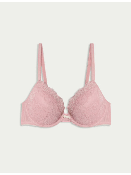 Marks & Spencer Dekoltová podprsenka s kosticemi a krajkou, vel. A–E Marks & Spencer růžová