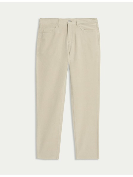 Marks & Spencer Italské moleskinové kalhoty rovného střihu, 5 kapes Marks & Spencer béžová